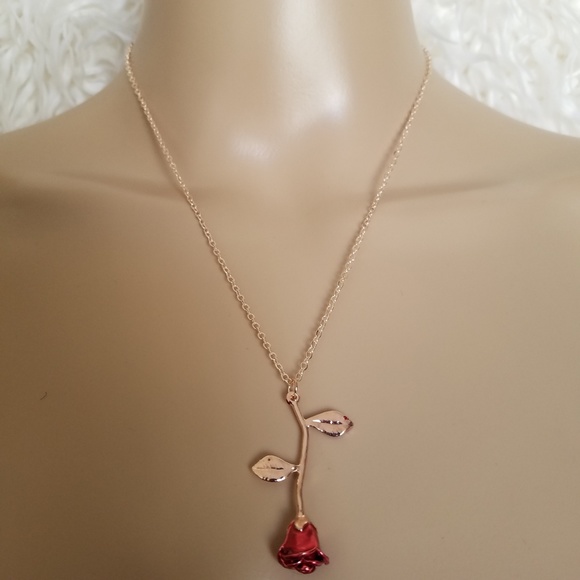 NEW Gold/ Rose gold plated Rose flower necklace - Picture 5 of 5